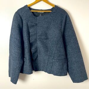 Lane Bryant Wool Blend Ruffle Blazer – Blue, Size 18/20